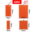 Silicone Heating Pad Waterproof Heated Mats Accessories Electric Flexible 3D Printer Square Pats Orange 12V/220V. 