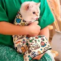 Cat Restraint Wrap Self-Adherent Cat Wrap Anti-Bite Cat Swaddle Burrito Wrap Anti-Scratch Anti-Escape for Medicine Nail Clipping. 