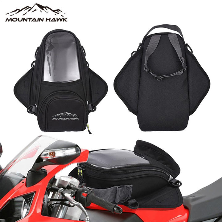 MOUNTAIN HAWK New Strong Magnetic Motorcycle Tank Bags Mobile Phone Navigation Motorbike Oil Tank Bag Fixed Straps Shoulder Bag