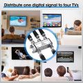 4-Way Coaxial Cable Splitter-  5-2400MHz, RG6 and RG59 Compatible，4 Port Coax Splitter for Satellite TV, Cable TV, Satellite Antenna System. 
