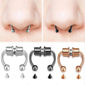 Magnetic Horseshoe Nose Rings, 316L Stainless Steel, Faux Septum Rings, Fake Piercing, Clip on, Hoop Rings, Gift for Women, Girl. 