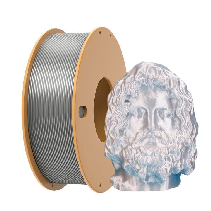 Shimmering Silver Silk PLA 3D Filament: 1.75mm for Bambu Lab/Creality/Anycubic, 0.25KG
