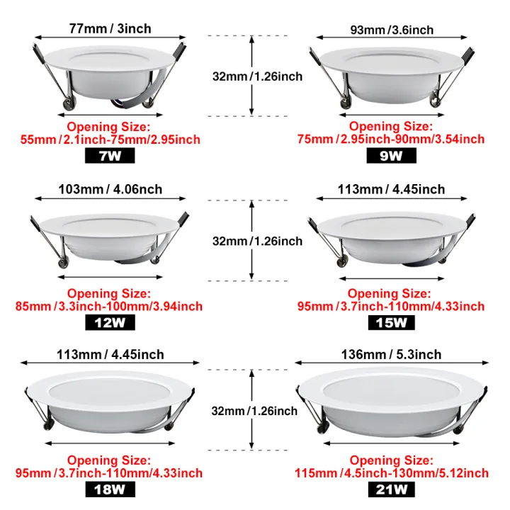 10pcs%20Spotlights%20LED%20Ceiling%20Downlight%20AC%20220V%2021W%2018W%2015W%2012W%209W%20Recessed%20Round%20Lamp%20Spot%20LED%20Dowm%20Light%20Hidden%20Indoor%20Lighting%20-%20Image%202