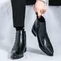 British Retro Riding Boots for Men Chelsea High-Top Leather Shoes for Men Trendy Suit Leather Boots for Men British Knight Boots.