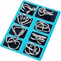 8Pcs/Set Metal Montessori Puzzle Wire Mind Brain Teaser Puzzles Children Adults Interactive Game Reliever Educational Toys.