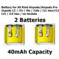 Battery for i7tws , i9tws , i10tws , i11tws , i12tws , inpods 12, Airpod  wireless Bluetooths Battery with 40mAh Capacity. 
