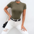 Casual Basic Black White Bodysuit Women Summer Short Sleeve Woman Body Top Cotton Bodycon Jumpsuit Romper Ladies 2020. 