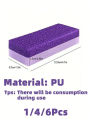 1/4/6Pcs Foot Pumice Stone Exfoliating File, Callus Dead Skin Remover,Heel Brush,Salon Foot Scrub Pad,Pedicure Exfoliating Tools. 