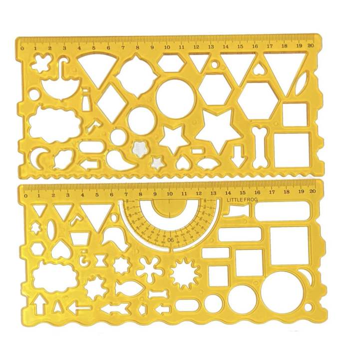 Drawing Stencils Set Geometry Rulers Plastic Templates Drawing ...