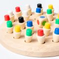 Wooden Memory Match Stick Chess Color Game Board Puzzles Montessori Educational Toy Cognitive Ability Learning Toys. 
