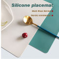 60/40cm Oversized Food Grade Silicone Waterproof Placemat Heat Insulation Anti-Skidding Washable Table Mat For Kitchen Dinner. 