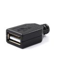10pcs Type A Male Female USB 4 Pin Plug Socket Connector With Black Plastic Cover Type-A DIY Kits. 