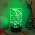 Teddy Bear On Moon Lamp 3D Night Light Illusion, lamp for kids room, Night lamp, decoration piece. 