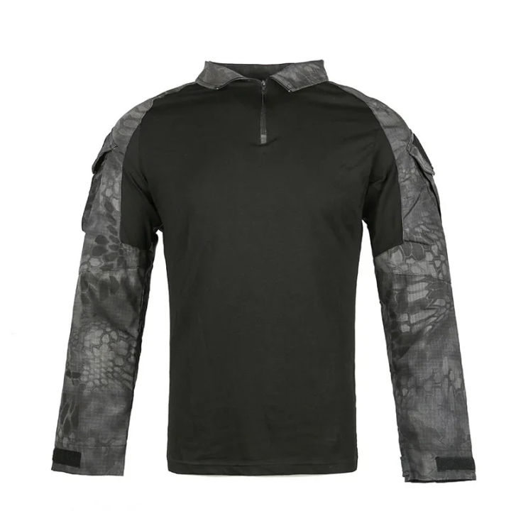 Men's%20Long%20Sleeve%20Combat%20Shirt%201/4%20Zipper%20Ripstop%20Cotton%20Workwear%20Tops%20%20Shirts%20Camo%20Airsoft%20T%20Shirts%20Paintball%20T%20Shirts%20-%20Image%202