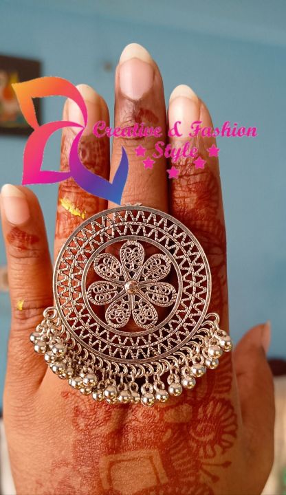 Silver%20Round%20big%20finger%20ring%20-%20Image%202