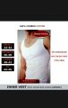 Men's White Inner Vest / Bunyan with Seamless Sides & Label Free BODYMAX. 
