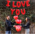 Red I Love You Letter Helium Gas Foil Balloon. 