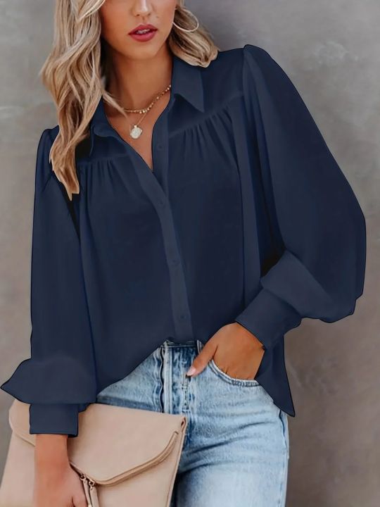 Plus%20Size%201XL-5XL%20Women%20Solid%20Shirt%20Long%20Sleeve%20Lapel%20Neck%20Loose%20Lantern%20Sleeve%20Blouses%20New%20Autumn%20Commuting%20Fashion%20Shirts%20-%20Image%206