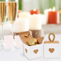 10/50pcs White Brown Heart Candy  Boxes Wedding Favors for Guests Birthday Party Baby Shower Chocolate Cookie Packaging Box. 