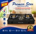 High Grade Tempered Glass Top Gas Cooker Double Burner. 