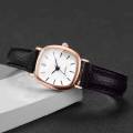 Fashion Minimalism Small Square Women Watches Leather Strap Quartz Watch for Womens Clock Reloj Mujer（Without Box）. 