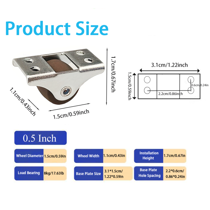 0.5%20inch%20Small%20Caster%20Wheels%20Low%20Profile%20Soft%20Rubber%20Wheel%20Rolling%20Castor%20Wheel%20Mini%20Rigid%20Silent%20Caster%20Wheel%20for%20Cart%20Drawer%20-%20Image%203