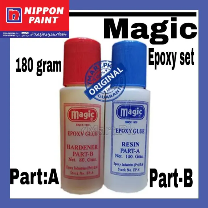 Magic Dpoxy MAGIC epoxy set hardener and resin 2 bottle 180 grams 1x piece | Daraz.pk