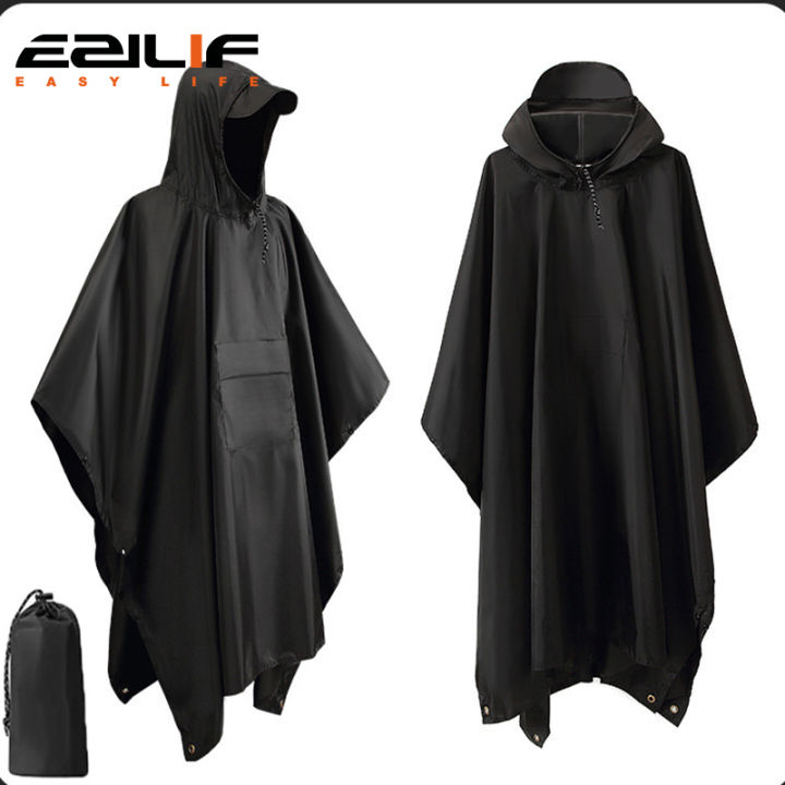 Waterproof%20Rain%20Poncho%20Lightweight%20Hooded%20Rain%20Coat%20Picnic%20Mat%20Blanket%20Sun%20Shelter%20for%20Outdoor%20Camping%20Hiking%20Cycling%20Climbing%20-%20Image%202