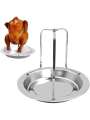 Leeseph Chicken Roaster Rack Stainless Steel Beer Can Chicken Holder Vertical Roaster Rack Chicken Roasting Rack Roasting Pan. 
