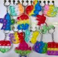 1PCS Pop it Keychain Anti Stress Toy Push Bubble Pop Fidget Keychain Keyring Keyholder for adults bags car bike and home - Stylish Keychain Selicon Pop it fidget Keychain. 