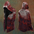 2025 New Abstract Cosmic Retro Print Spring/Fall Men's 3D Digital Print Oversized Hooded Trench Coat Cardigan. 