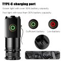 Super Bright LED Flashlight Powerful USB Charging  Magnet 5 Modes Aluminum Alloy Waterproof Mini Fishing Camping Lantern. 