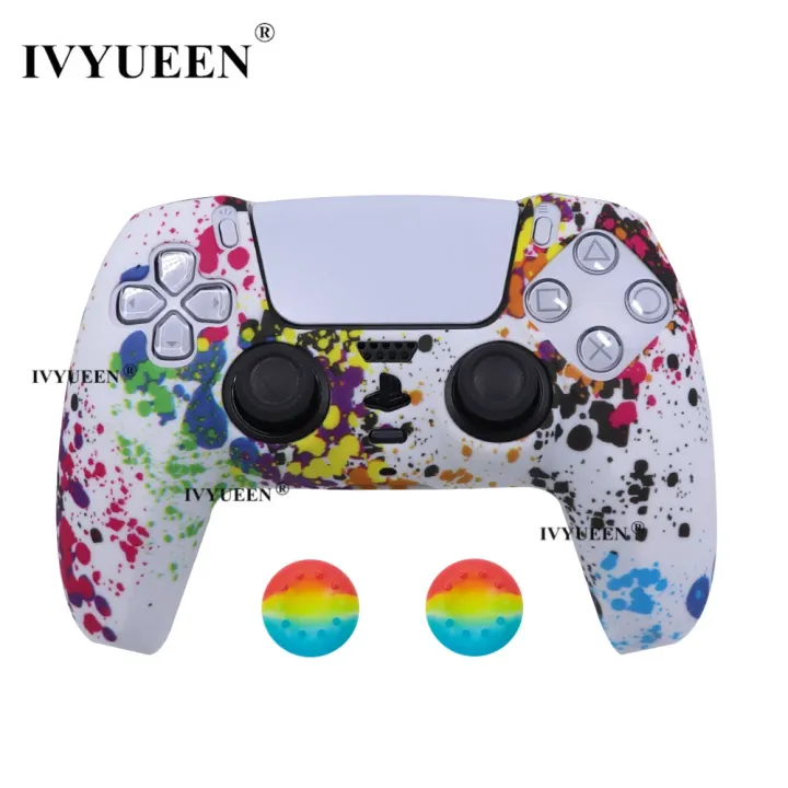 Water%20Transfer%20Printing%20Protective%20Silicone%20Case%20for%20%20Playstation%205%20PS5%20Controller%20%20Cover%20Joysticks%20Thumb%20Grips%20Caps%20-%20Image%207