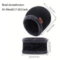 2pcs Thick Fabric Winter Hat and Scarf Windproof Warm and Stylish for Outdoor Activities, Perfect Gift Idea. 
