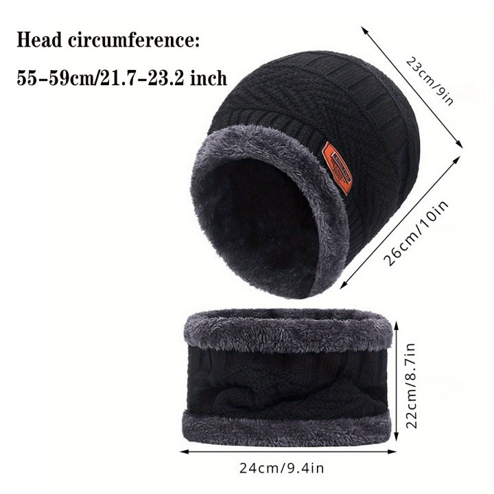 2pcs%20Thick%20Fabric%20Winter%20Hat%20and%20Scarf%20Windproof%20Warm%20and%20Stylish%20for%20Outdoor%20Activities,%20Perfect%20Gift%20Idea%20-%20Image%202