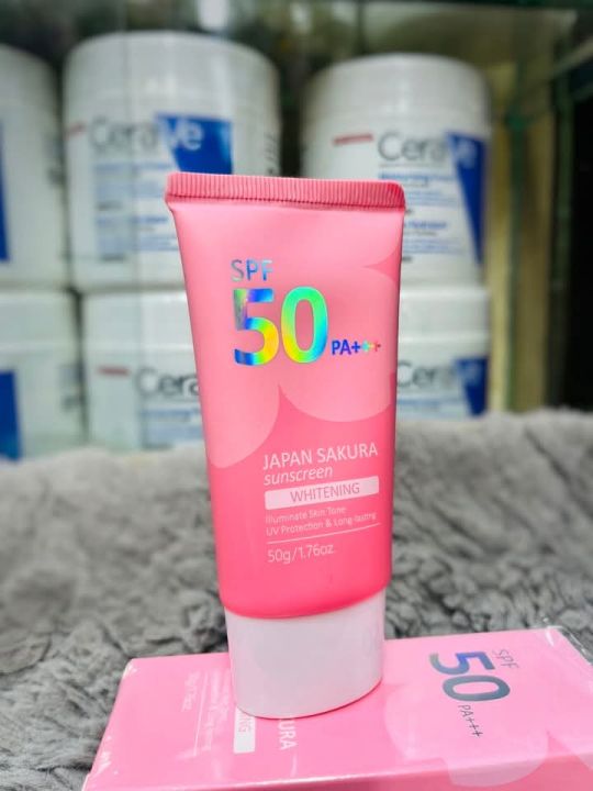 Laikou Japan Sakura Sunscreen 50ml SPF 50+/PA++++ Net Weight: 50ml