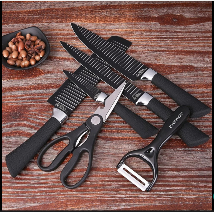 6Pcs of Set Kitchen knives set Ultra Sharp Non-Stick Coating Kitchen knife
