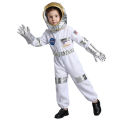 Kids Astronaut Suit Space Costume Halloween Cosplay Party Outfit for Boys Girls School Performance Wear with Hat and Gloves.