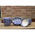 6 person mini Dinner Set| Handmade and Handpainted| Blue Pottery|Ceramics|crockery|Dinnerware. 