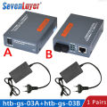 Gigabit Fiber Optical Media Converter HTB-GS-03 1000Mbps Single Fiber SC Port External Power Supply Optical Fiber Transmitter. 
