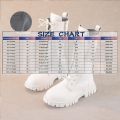 Girls Chic Korean Style White PU Leather Boots Fashion Casual and Versatile Strap Side Zipper Soft Bottom High Boot for Kids ﻿. 