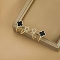Elegant & Cute Black Four-Leaf Flower Stud Earrings for Women – Stylish & Lightweight, Perfect Accessory for Daily Wear, Special Occasions, and Party Looks – Fashionable Gift Idea for Ladies. 