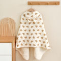 Baby Bath Towel 4 Layers Gauze Cotton Cloak Towel with Hat Infant Four Seasons Hooded Cartoon Bathrobe Toddler Soft Bath Towel.