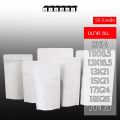 Zipper lock coffee bag solid white kraft paper bag Matte clear foil silver stand up (50/pack)-kraphat. 