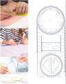Multifunctional Geometry Ruler, Math Drawing Ruler, Geometric Drawing Template, Measuring Tool, Transparent Plastic, for Student, School.