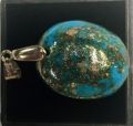 Hussaini Feroza Stone Pendle 10k Gold plated. 