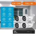 4Ch AHD Kit camera with DVR built in coaxial Audio mic 2mp cctv security camera system full set with moniter. 
