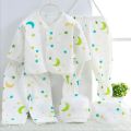 5pcs Newborn Baby Boys Girls Cute suit Long Sleeve Tops+hat+pants +bib Outfits Set From 0 To 4 Months Clothes Set For Baby. 