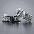 Hip Hop Sparkling Geometry Round Zircon Hypoallergenic Earrings for Men Women Fashion Cool Punk Rock Party Daily Wear Jewelry. 