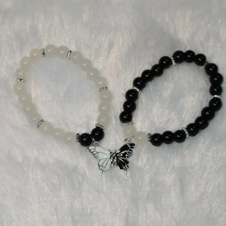 Beautiful%20pink%20and%20white%20butterfly%20charm%20bracelet%20Glass%20beads%20friendship%20bracelet%20for%20couples,%20best%20friends,%20girls%20-%20Image%202